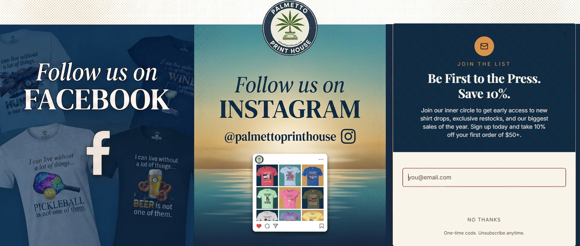 Follow Palmetto Print House on Facebook and Instagram, and subscribe for 10% off